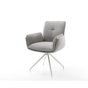 Jedálenská stolička Nela-Flex texturovaná látka mäkký sivá krížová vyobraziť