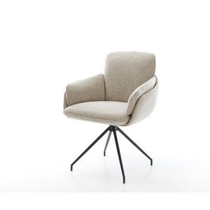 Jedálenská stolička Luan-Flex s opierkami tkanina mäkký béžová krížová vyobraziť