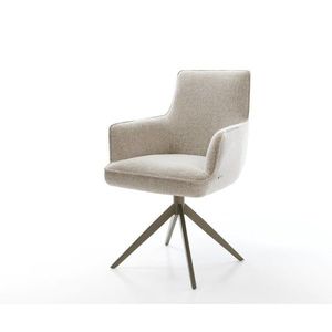 Jedálenská stolička Heira-Flex s opierkami tkanina mäkký béžová vyobraziť