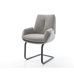 Konzolová jedálenská stolička Clea-Flex štruktúrovaná látka mäkká sivá vyobraziť