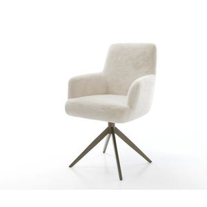 Jedálenská stolička Heira-Flex s opierkami plyšový manšester krémovo vyobraziť