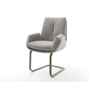 Konzolová jedálenská stolička Clea-Flex texturovaná látka mäkký sivá vyobraziť