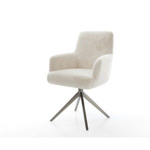 Jedálenská stolička Heira-Flex s opierkami plyšový manšester krémovo vyobraziť