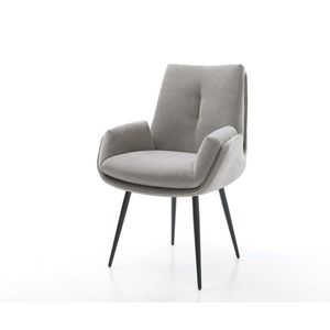 Jedálenská stolička Clea-Flex štruktúrovaná látka mäkký sivá 4-nohá vyobraziť