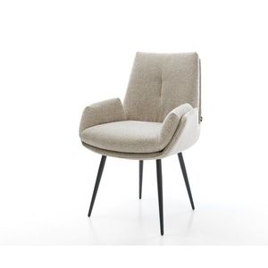 Jedálenská stolička Clea-Flex tkanina mäkký béžová 4-nohá zúžená vyobraziť