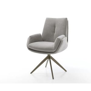 Jedálenská stolička Clea-Flex štruktúrovaná látka mäkký sivá krížová vyobraziť