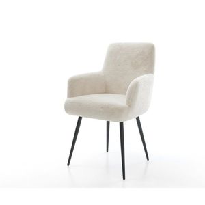 Jedálenská stolička Heira-Flex s opierkami plyšový manšester krémovo vyobraziť