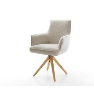 Jedálenská stolička Heira-Flex s opierkami tkanina mäkká béžová vyobraziť