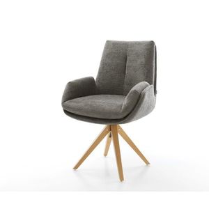 Jedálenská stolička Clea-Flex bouclé mäkký tmavobéžová drevená vyobraziť