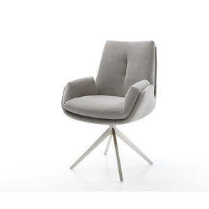 Jedálenská stolička Clea-Flex štruktúrovaná látka mäkký sivá krížová vyobraziť