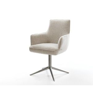 Jedálenská stolička Heira-Flex s opierkami tkanina mäkká béžová vyobraziť