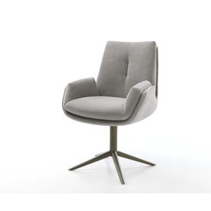 Jedálenská stolička Clea-Flex texturovaná látka mäkký sivá krížová vyobraziť