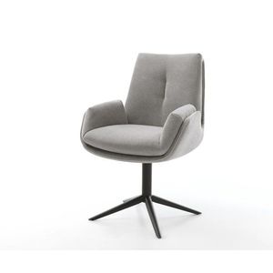 Jedálenská stolička Clea-Flex texturovaná látka mäkký sivá krížová vyobraziť