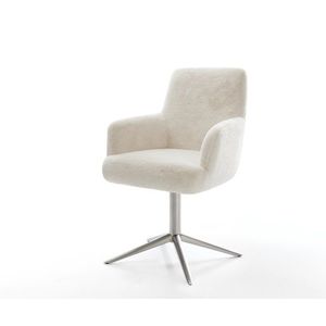 Jedálenská stolička Heira-Flex s opierkami plyšový manšester krémovo vyobraziť