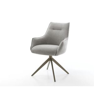 Jedálenská stolička Alja-Flex s opierkami texturovaná látka mäkká sivá vyobraziť