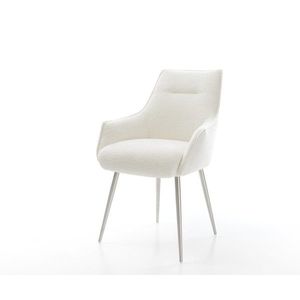 Jedálenská stolička Alja-Flex s opierkami bouclé mäkký béžová 4-nohá vyobraziť