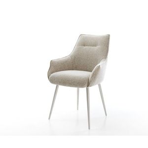 Jedálenská stolička Alja-Flex s opierkami tkanina mäkký béžová 4-nohá vyobraziť