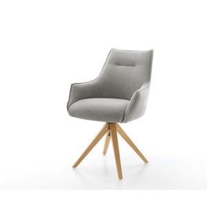 Jedálenská stolička Alja-Flex s opierkami texturovaná látka mäkká sivá vyobraziť