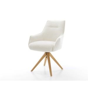 Jedálenská stolička Alja-Flex s opierkami bouclé mäkký béžová drevená vyobraziť