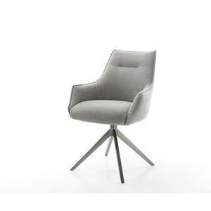 Jedálenská stolička Alja-Flex s opierkami texturovaná látka mäkký sivá vyobraziť