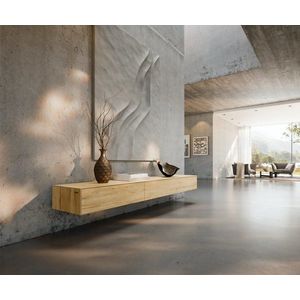 TV stolík Cuor 200 cm keramika Laminam® sabbia v dubovej farbe 1 vyobraziť