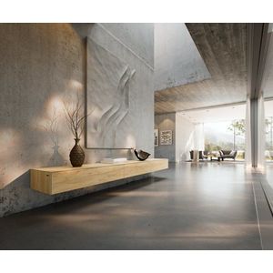 TV stolík Cuor 250 cm keramika Laminam® sabbia v dubovej farbe 1 vyobraziť