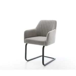 Konzolová jedálenská stolička Greg-Flex štruktúrovaná látka mäkká sivá vyobraziť