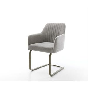 Konzolová jedálenská stolička Greg-Flex štruktúrovaná látka mäkká sivá vyobraziť