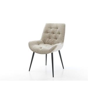 Jedálenská stolička Taimi-Flex tkanina mäkký béžová 4-nohá zúžená vyobraziť