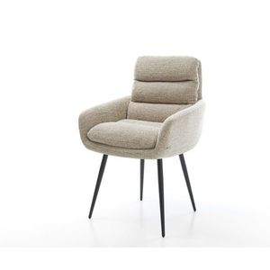 Jedálenská stolička Abelia-Flex s opierkami tkanina mäkká béžová 4 vyobraziť