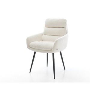 Jedálenská stolička Abelia-Flex s opierkami bouclé mäkký béžová 4-nohá vyobraziť