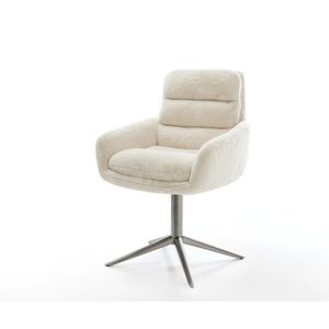 Jedálenská stolička Abelia-Flex s opierkami plyšový manšester krémovo vyobraziť