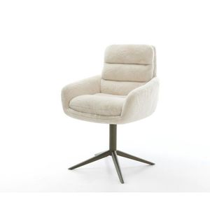 Jedálenská stolička Abelia-Flex s opierkami plyšový manšester krémovo vyobraziť