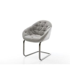 Konzolová jedálenská stolička Gaio-Flex texturovaná látka mäkký sivá vyobraziť