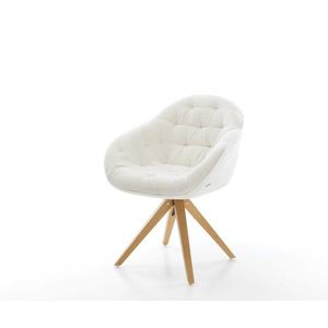 Jedálenská stolička Gaio-Flex bouclé mäkký béžová drevená podstava vyobraziť