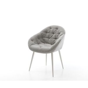 Jedálenská stolička Gaio-Flex štruktúrovaná látka mäkký sivá 4-nohá vyobraziť