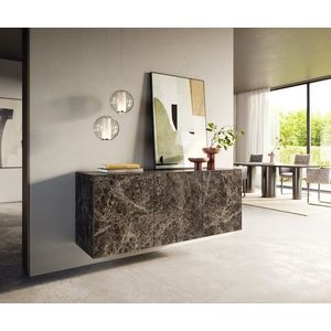 Komoda Cuor 150 cm keramika emperador extra leštená tmavohnedá 3 vyobraziť