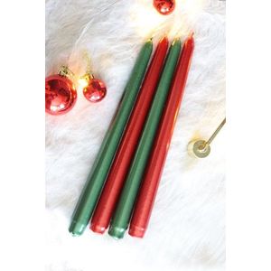 Candle Set (4 Pieces) Premium - Green Red vyobraziť