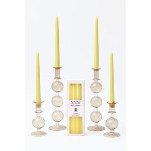 Candle Set (4 Pieces) Pastel 4 - Yellow vyobraziť