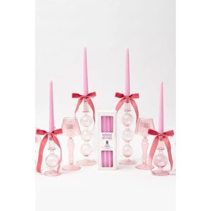 Candle Set (4 Pieces) Pastel 4 - Pink vyobraziť