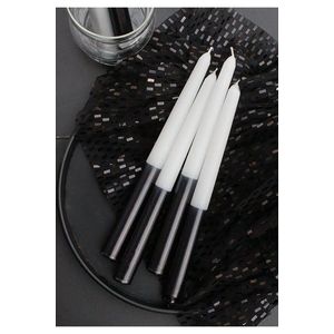 Candle Set (4 Pieces) Cizgili Sedefli 4 - Black vyobraziť