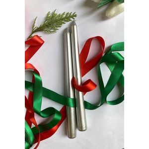 Súprava sviečok (2 kusy) Premium Christmas 2 - Silver vyobraziť