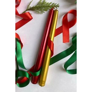 Súprava sviečok (2 kusy) Premium Christmas 2 - Gold, Red vyobraziť
