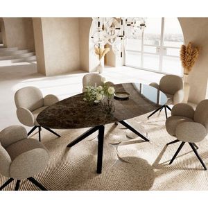 Jedálenský stôl Edge oválny 220x120 keramika Laminam® Emperador Extra vyobraziť