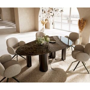 Jedálenský stôl Edge oválny 220x120 keramika Laminam® Emperador Extra vyobraziť