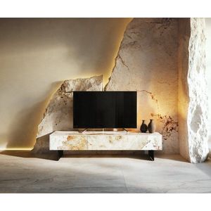 TV stolík Cuor 150 cm keramika Minas Melange bielo-béžová 1 výklopné vyobraziť