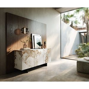 Komoda Cuor 150 cm keramika Minas Melange bielo-béžová 3 dvierka vyobraziť