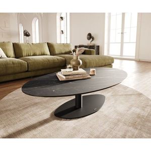 Konferenčný stolík Edge oválny 140x80 cm keramika Laminam® Noir Desir vyobraziť