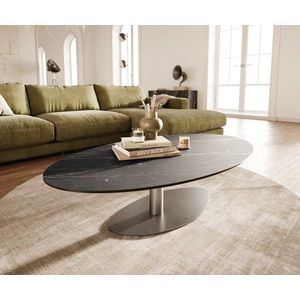 Konferenčný stolík Edge oválny 140x80 cm keramika Laminam® Noir Desir vyobraziť