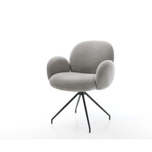 Jedálenská stolička Nube-Flex s opierkami texturovaná látka mäkká sivá vyobraziť